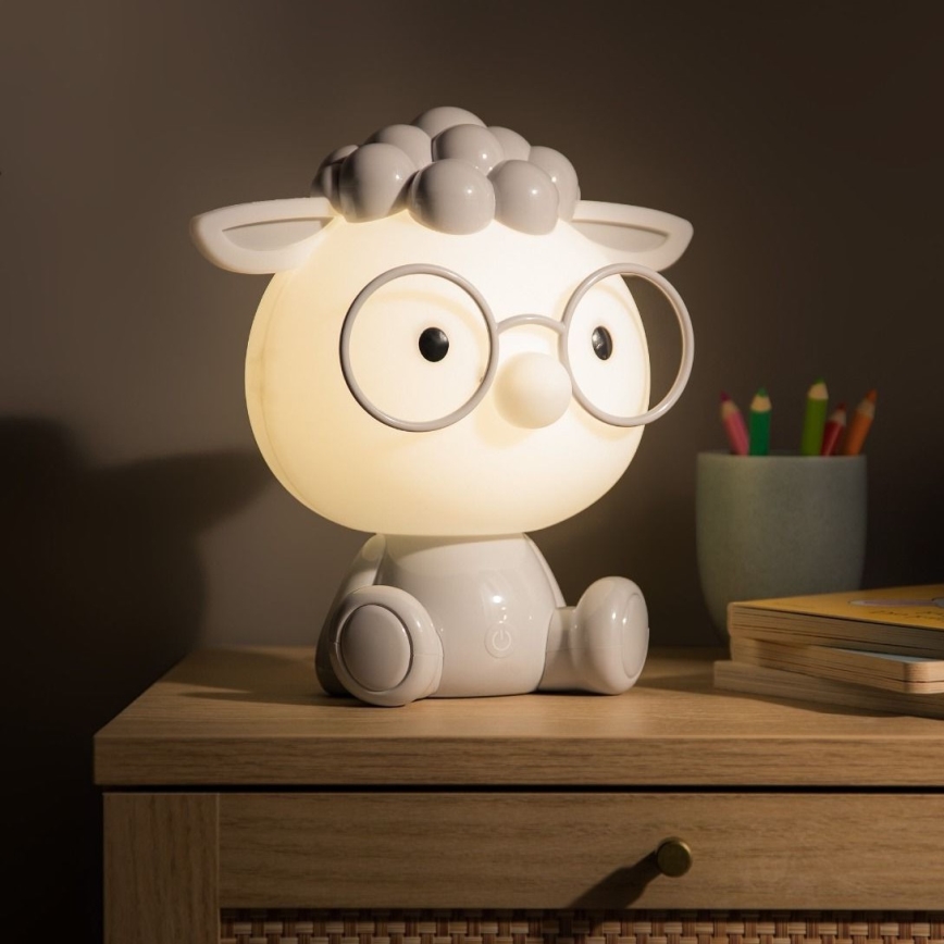 Zuma Line KDR-612-GR - Lampada da tavolo touch per bambini SHEEP LED/3W/230V pecora grigia